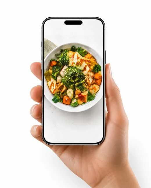 Phone preview for taking a meal photo